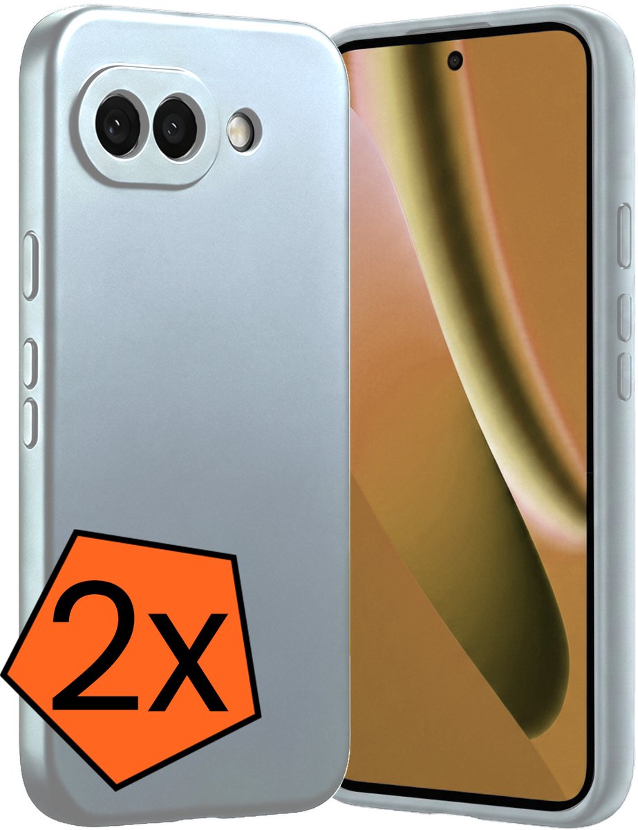 Hoes - 2 Stuks - Geschikt voor Google Pixel 10a - Sterk & Shockproof - Case Siliconen - Back Cover - Telefoon Hoes - Lichtblauw