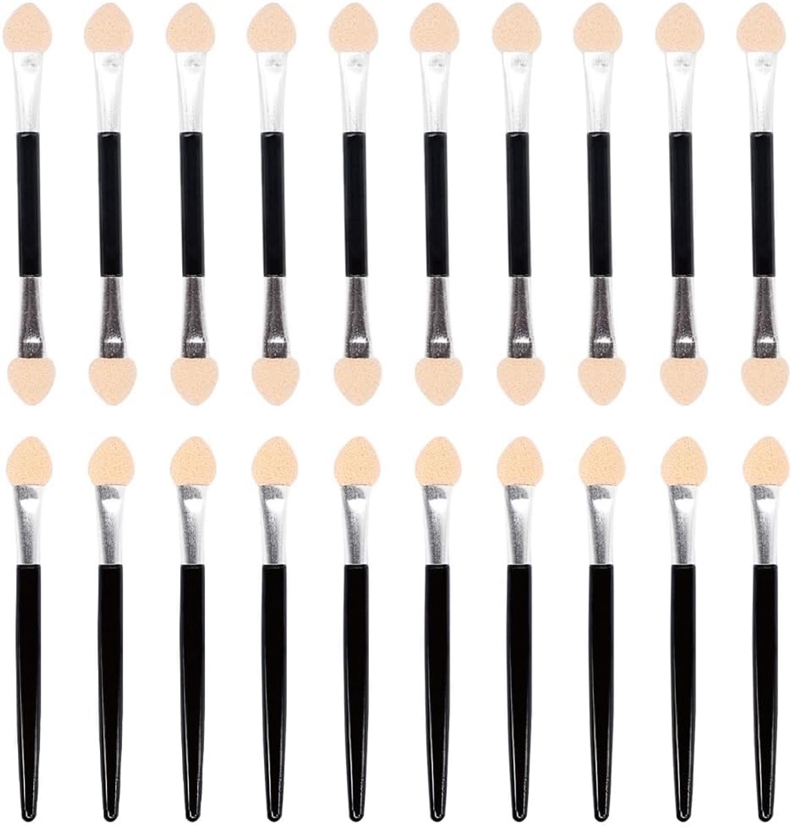 SnelShoppen - 40 Stuks Oogschaduw Borstels Dubbele Kop - Zachte Herbruikbare Make-up Applicators - Klein Handgereedschap voor Vrouwen - Ideaal voor Oo