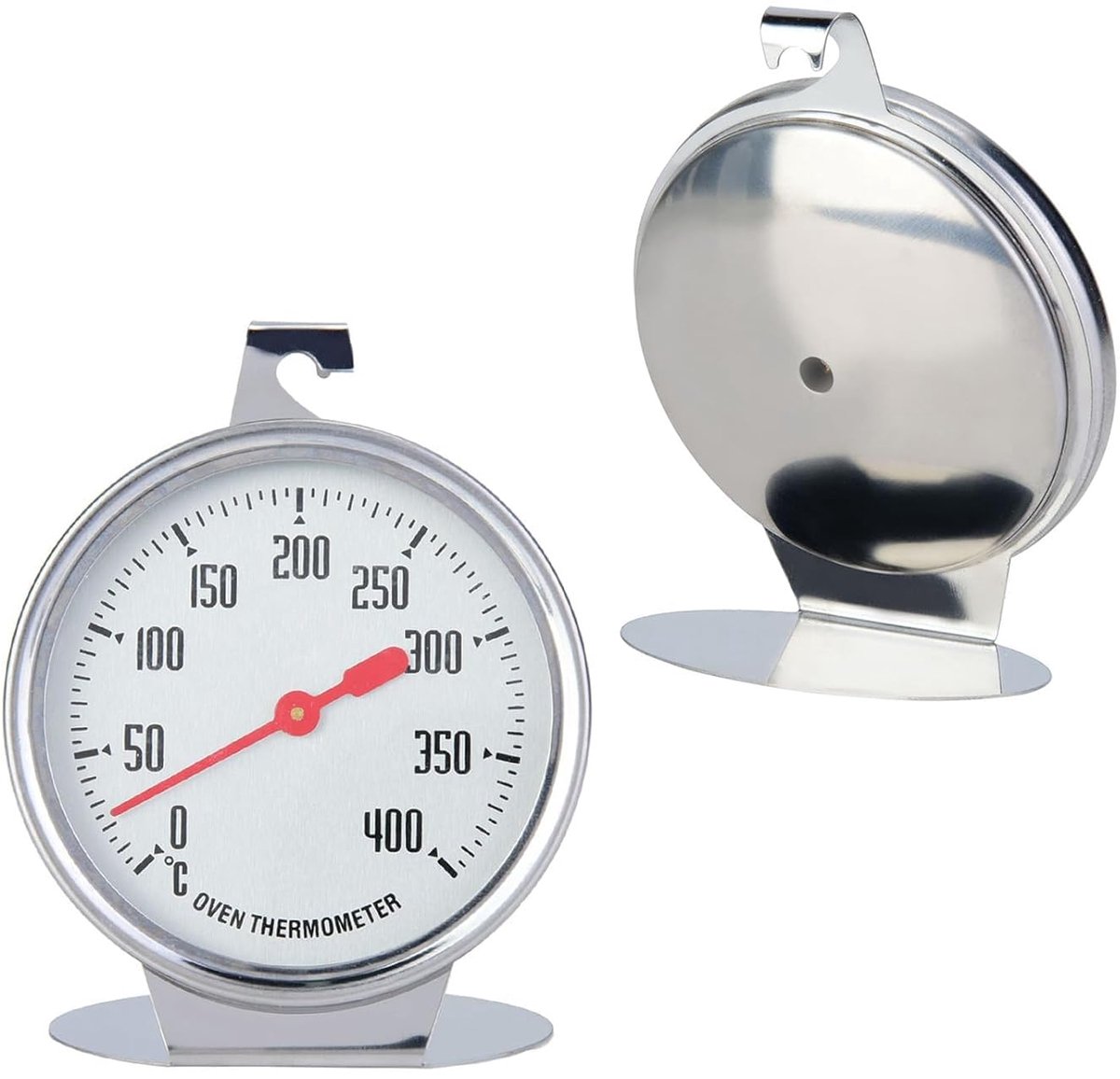 SnelShoppen - Oventhermometer 0-400 °C Roestvrij Staal, 7 cm Grote Wijzerplaat, Nauwkeurige Kookthermometer voor Oven, BBQ, Koken en Bakken