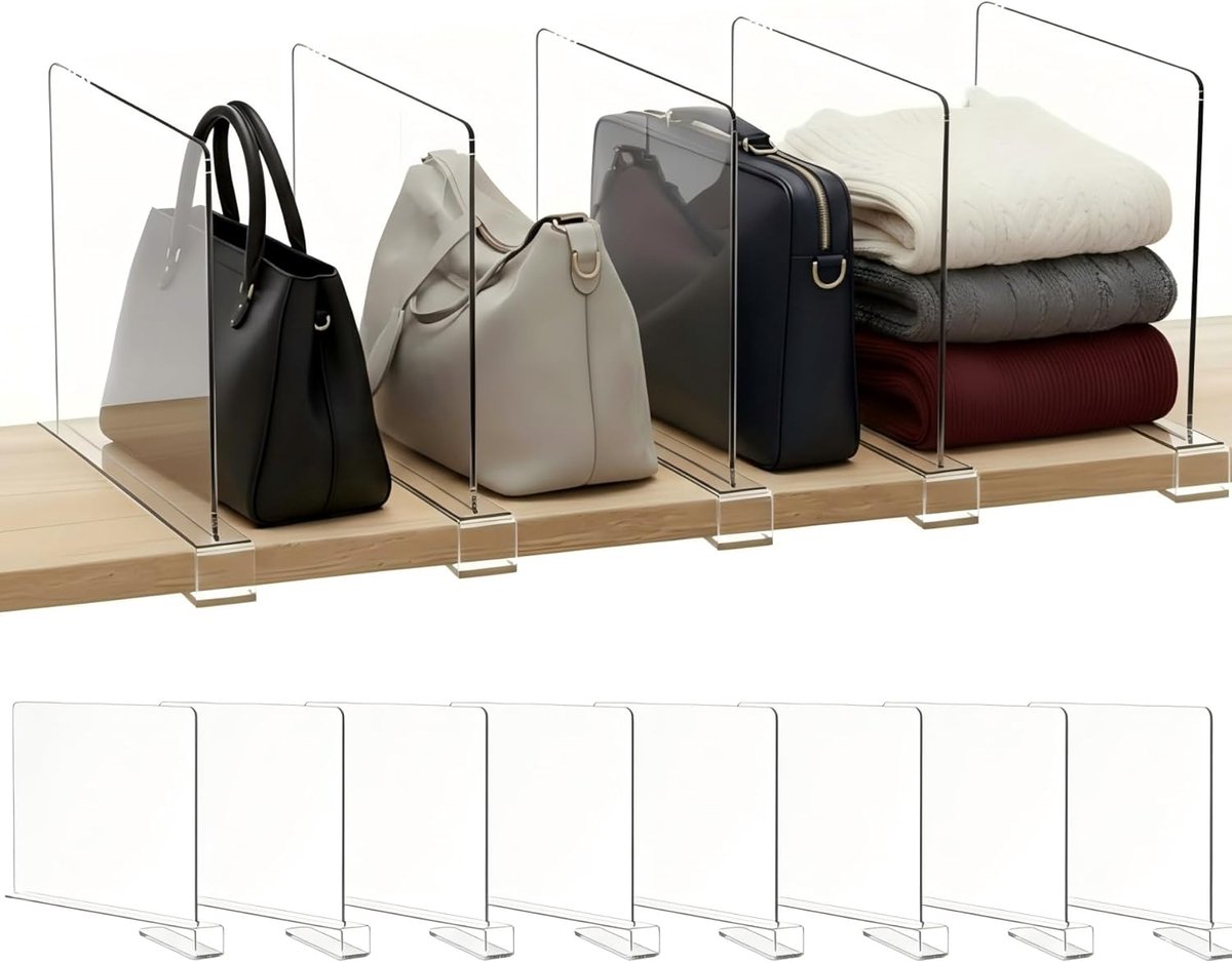 Plankverdelers: multifunctionele kledingkast-organizer - 30 x 20 cm plankverdeler - kledingkast scheider verstelbaar voor kast slaapkamer boekenrekken