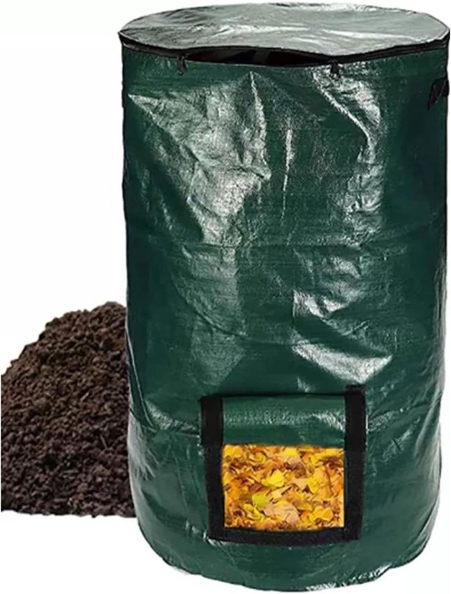 Compostbak - Compostzak Tuinafval - Compost Maken - Opvouwbaar en Wasbaar - 45x80cm - Donkergroen