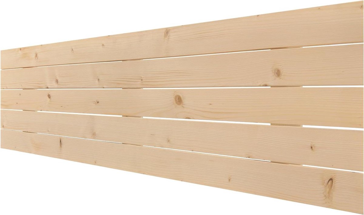 Hoofdbord Grenenhout - Houten Hoofdeinde - Bed Decoratie - Horizontale Palletstijl - 140cm - Natuurlijk