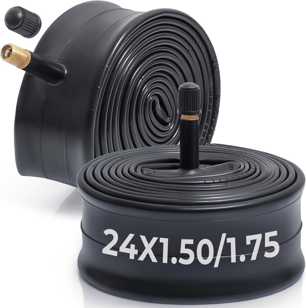 2 Stuks Fietskamer 24 Inch met AV32 mm Schrader Ventiel, Geschikt voor Stadsfiets en Mountainbike, 40/47-507 Formaat