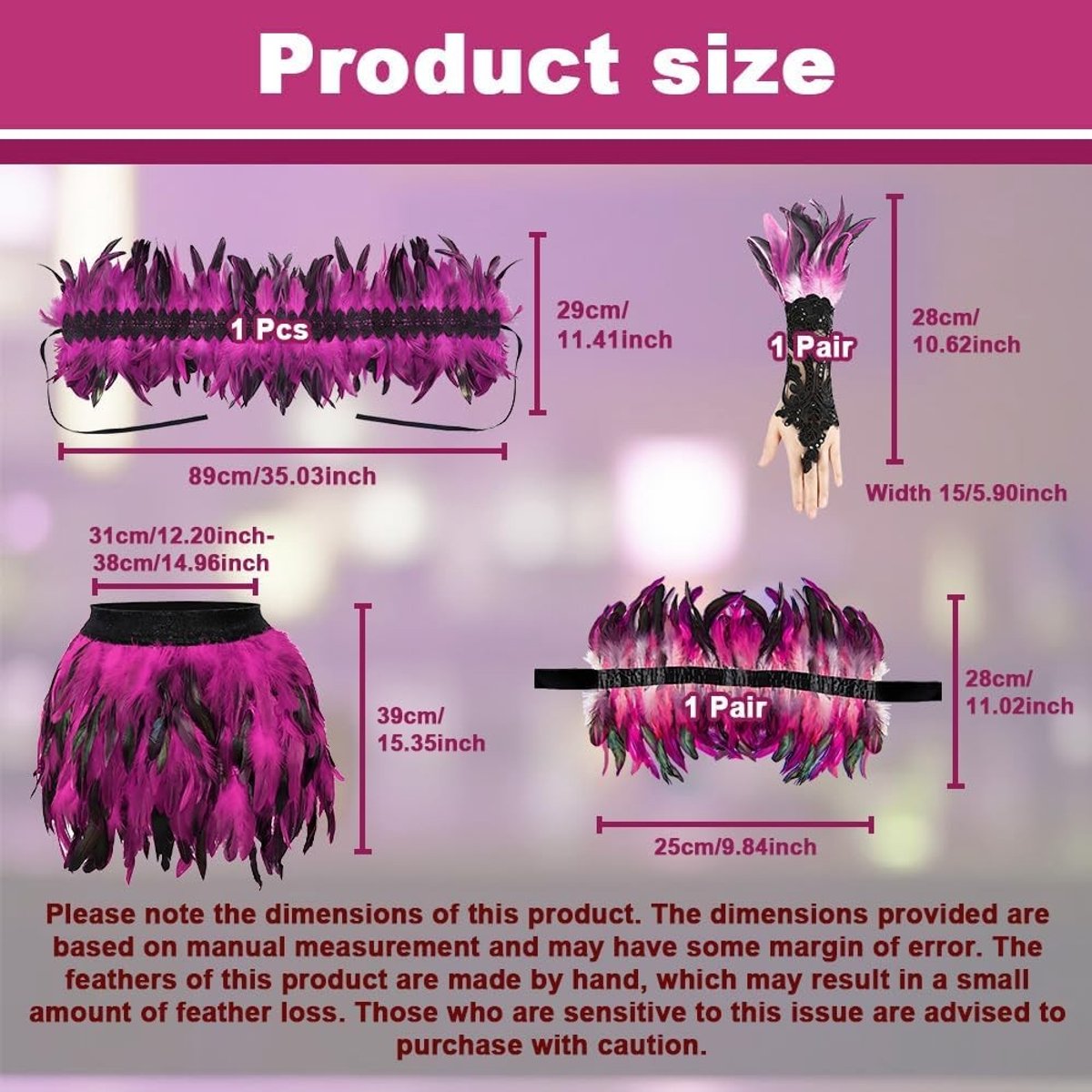 Feather Skirt Ballerina Kostuum voor Dames - Elegante Dansoutfit met Veerdesign en Accessoires