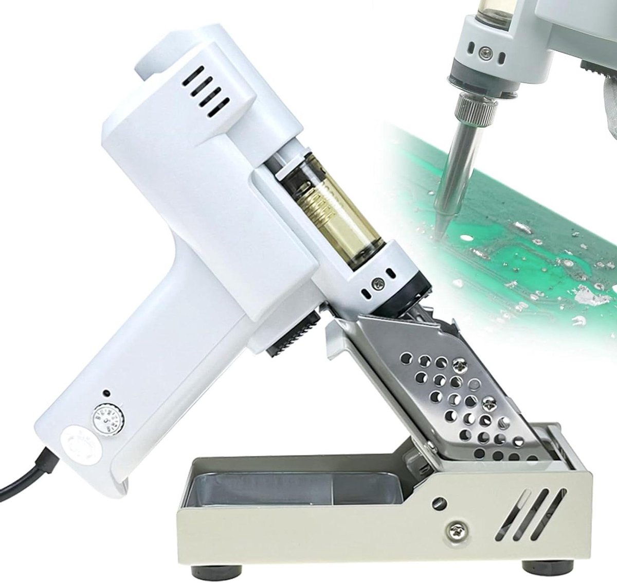 Elektrisch Desoldeerpistool - Soldeerzuiger Vacuüm - Elektronica Reparatie - Snelle Opwarming - 100 Watt - Grijs