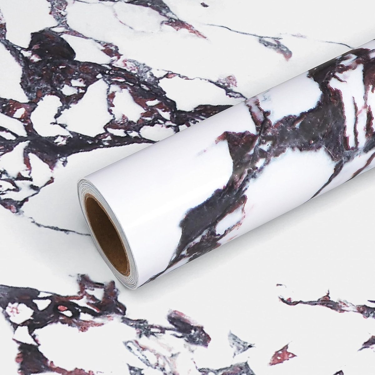 Behang Wit Paars Marmer Vinyl Wrap voor Keuken Werkblad Bekleding Contact Papier Zelfklevende Keuken Kasten Kleverige Terug Plastic Roll Waterdicht 40 cm × 300 cm
