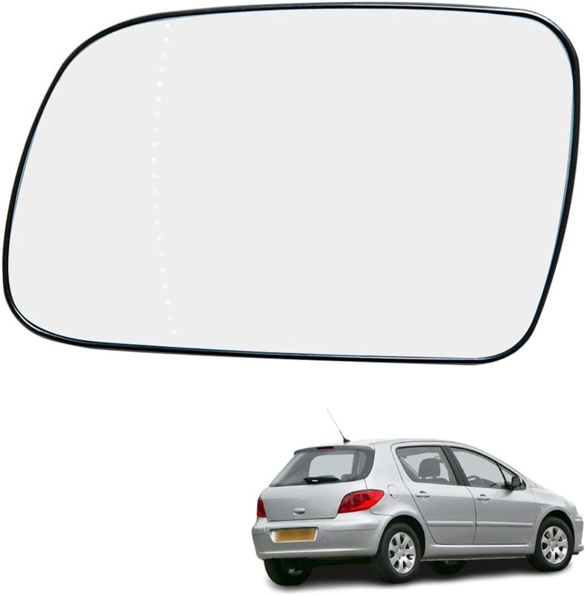Verwarmbaar buitenspiegelglas links voor Peugeot 307 (2001-2007) - Vervangingsglas, auto-accessoires, kwaliteitsglas
