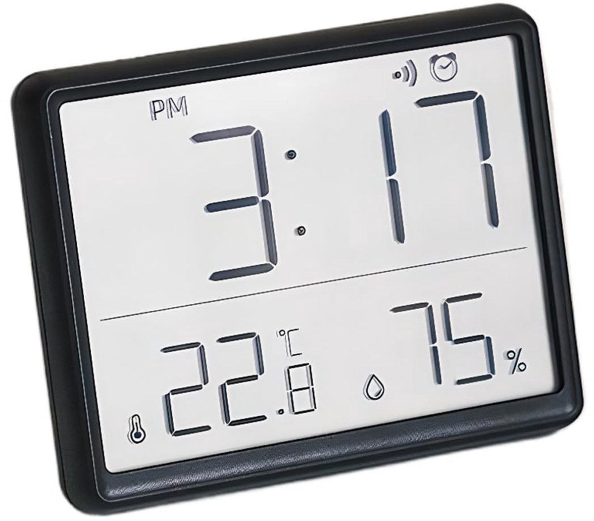 SnelShoppen - Multifunctionele Digitale Bureauklok Alarm met Datumweergave - Wandmontage Klok voor Keuken, Studiekamer, Modern Design, Zwart