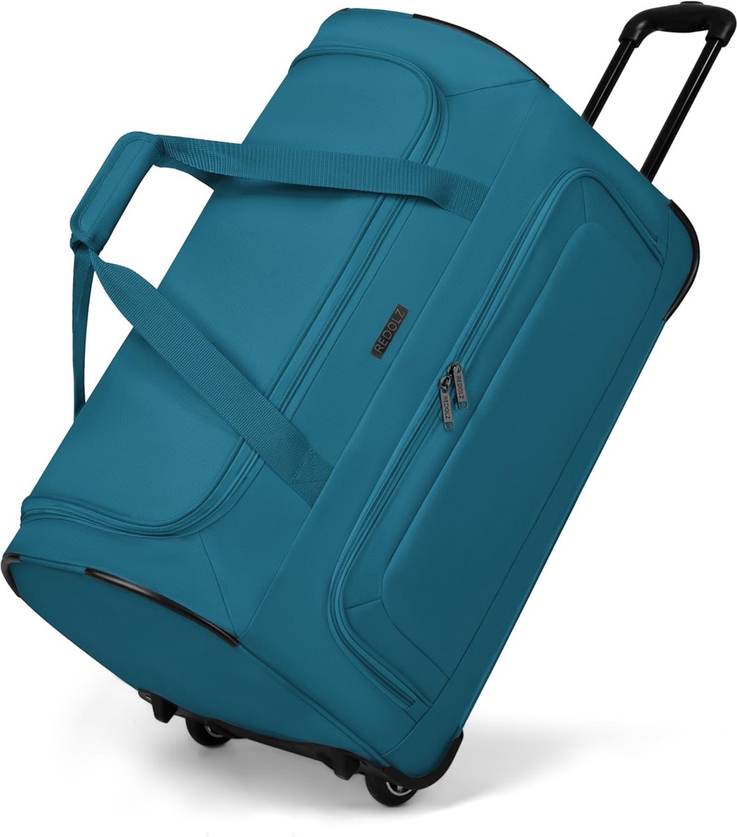 SnelShoppen - Duffle Reistas met Wielen, Petrol, Ruim 71 Liter, Lichtgewicht 2.1 kg, Ideaal voor Reizen, Vakantie, Weekendje Weg