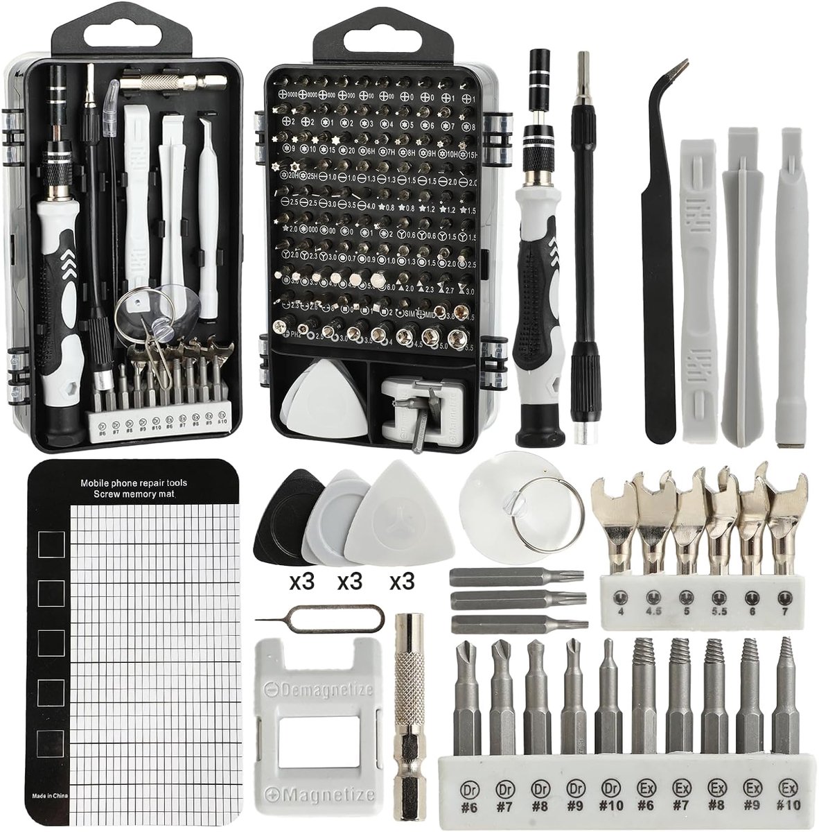 138-in-1 precisie-schroevendraaierset, mini-gereedschapsset met Torx en Tri-Wing Bits - Precisie-reparatieset voor mobiele telefoons, pc, laptop, MacBook, iPhone, PS4, PS5, bril