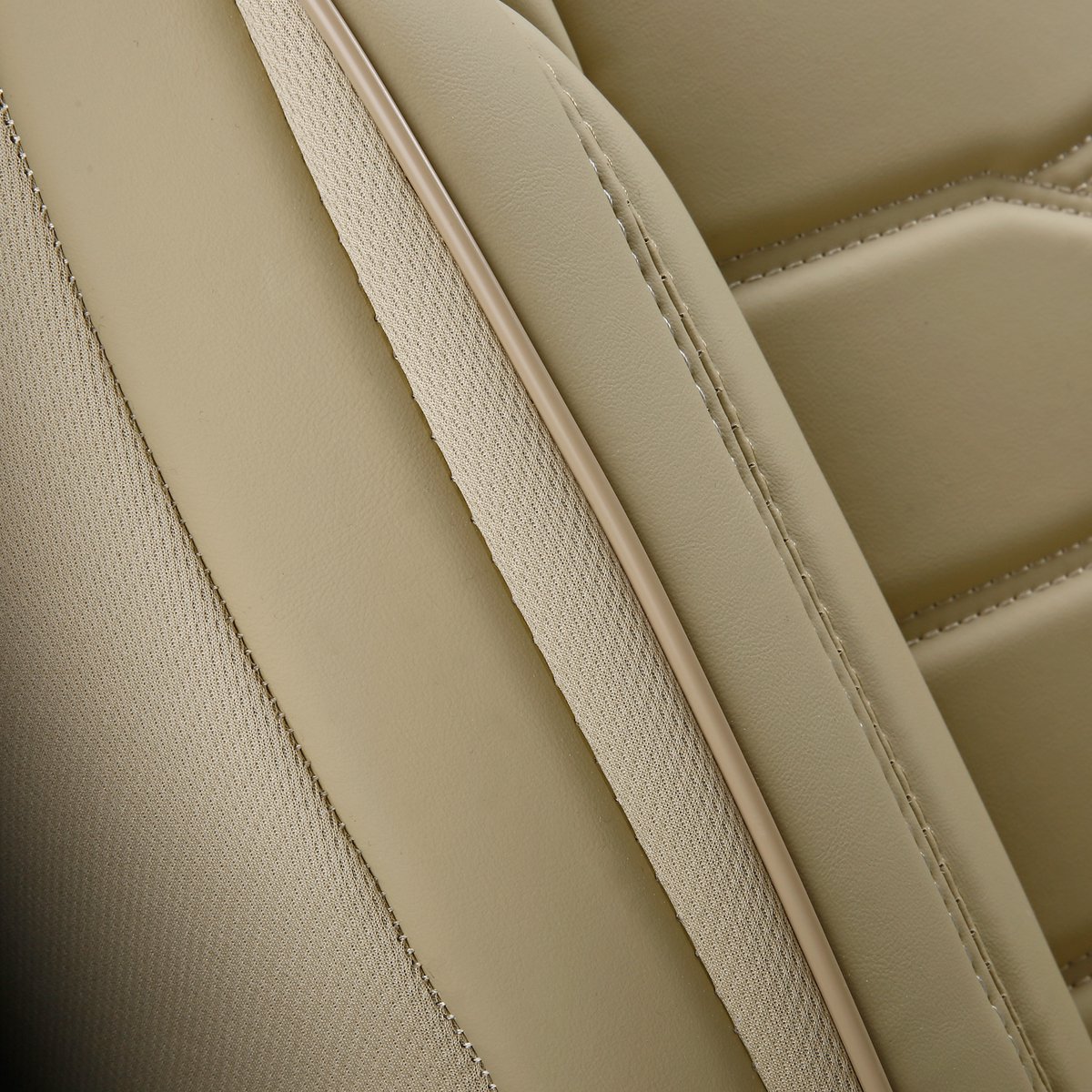 Autostoelhoezen voor Hyundai Getz in pasvorm| Complete set | Voorstoelen + Achterbank AID Serie | AID408 | Beige met kunstleer
