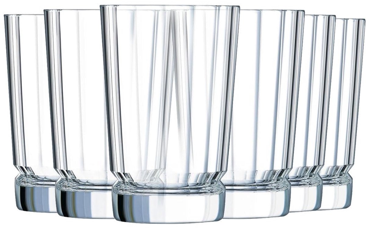 Omgoods - Set van 6 Hoge Glazen 36 cl voor Koude Dranken