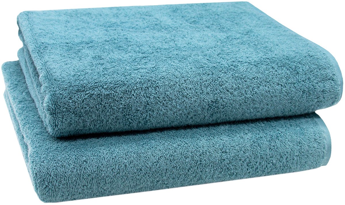Omgoods - Set van 2 Badhanddoeken - 100x150 cm - 100% Katoen - Petrol