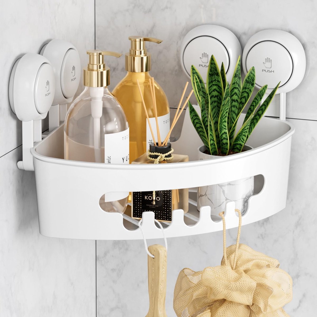 Omgoods - Hoek Bad Rack met Zuignap voor Douche zonder Boren