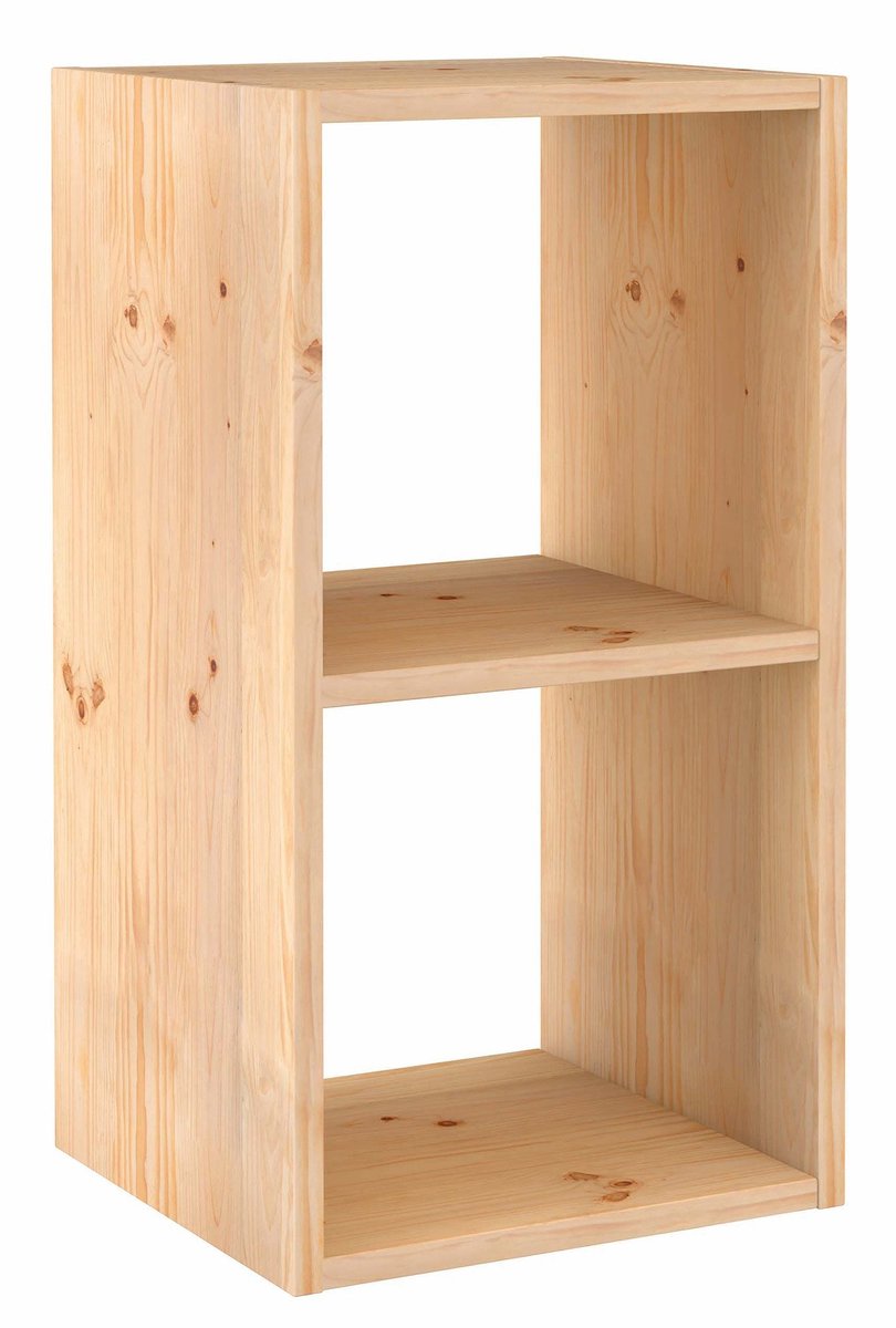 Omgoods - Houten Open Plank met 2 Cubes 36.8 x 33 x 70.8 cm