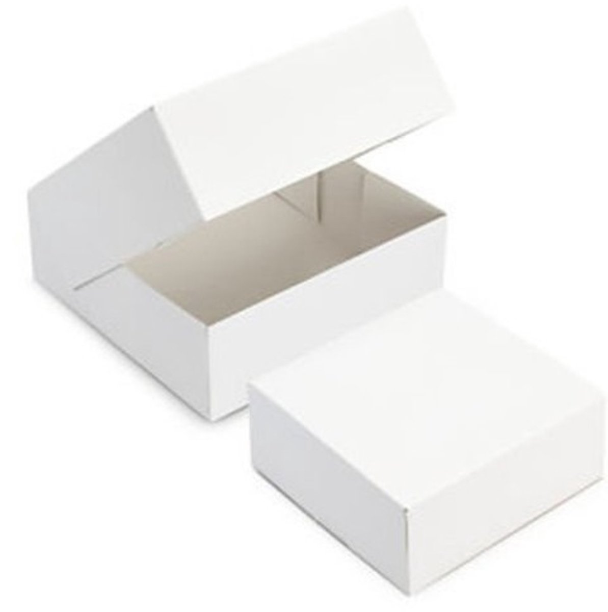 Omgoods - Set van 50 Witte Vierkante Bakdozen 28 x 8 cm