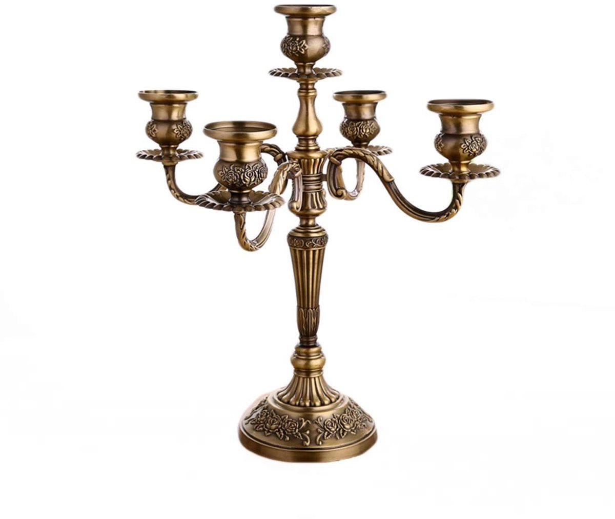 Omgoods - Vintage Kandelaar van Metaallegering 32 cm voor Pilaren
