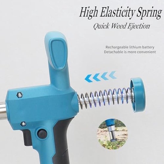Elektrische Onkruidtrekker - Wortelverwijderaar Tuin - Gazon Onderhouden - Staande Bediening - 1.54 kg - Blauw — afbeelding 2