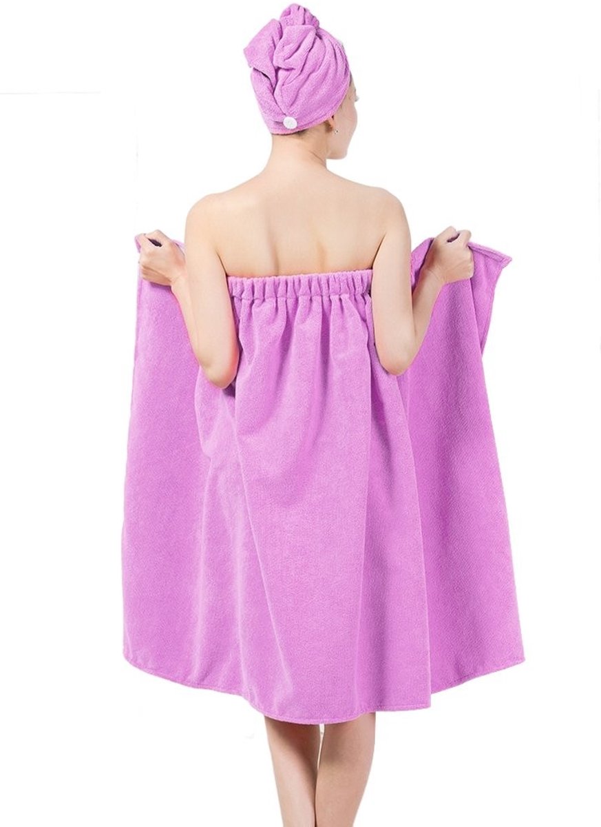Omgoods - FakeFace Saunakilt - Sauna Kilt Towel Set - Violet Microfiber