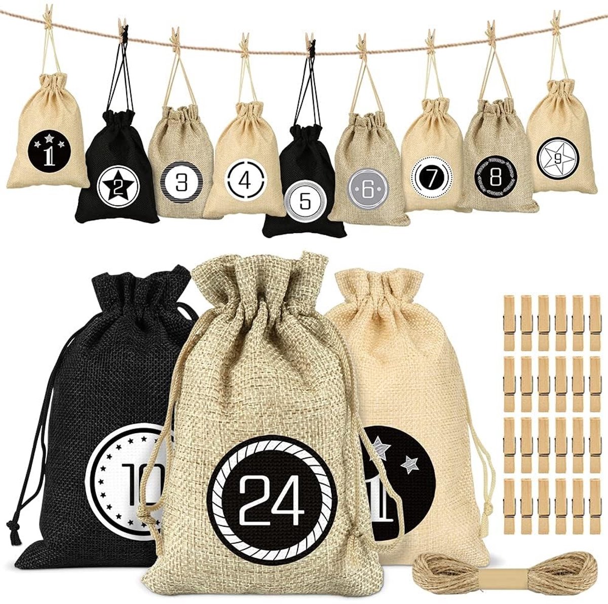 Omgoods - Adventskalender met 24 Vullingen in Stijlvolle Tas