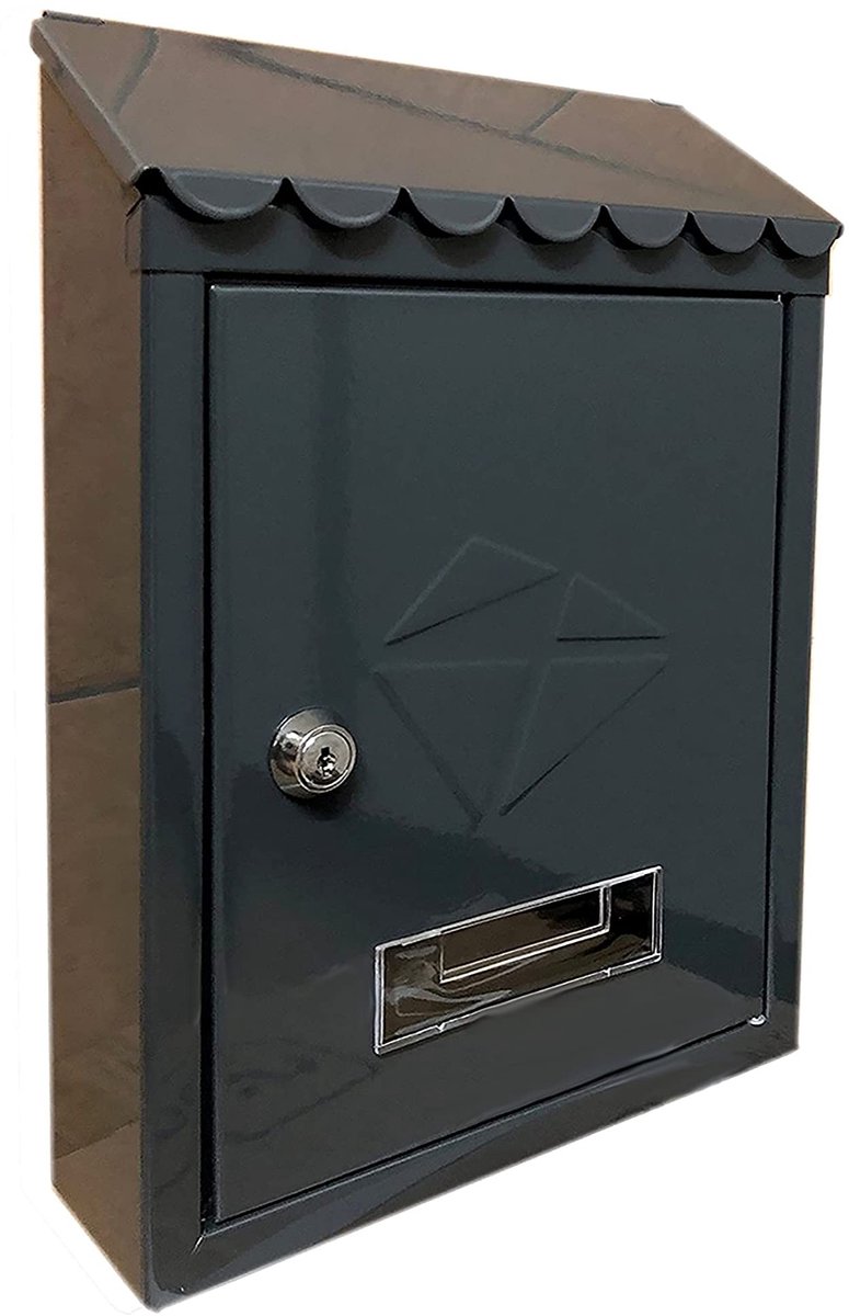 Omgoods - Brievenbus Model 'Iron', Zwart, Muurmontage