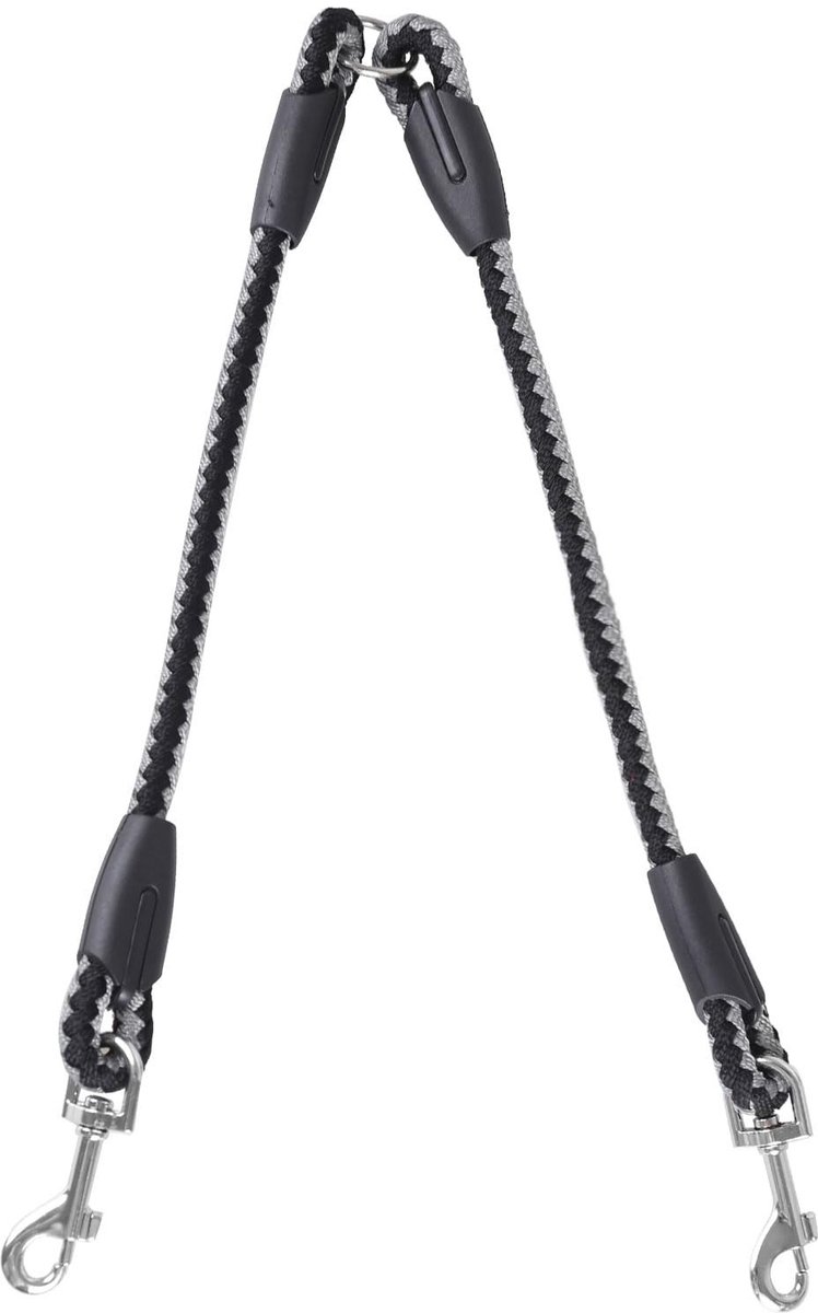 Omgoods- Hondenriemkoppeling 360° rotatie - Dubbele hondenriem - Tangle vrij - Stevige stalen constructie - Handig voor 2 honden - Veilig en comfortabel