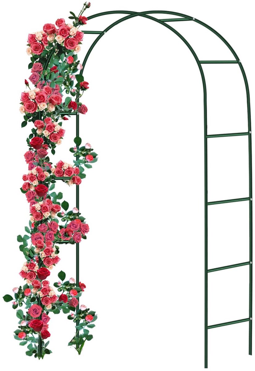 Omgoods - Stalen Rozenboog voor Tuin, Weerbestendig, 240 x 140 x 38 cm