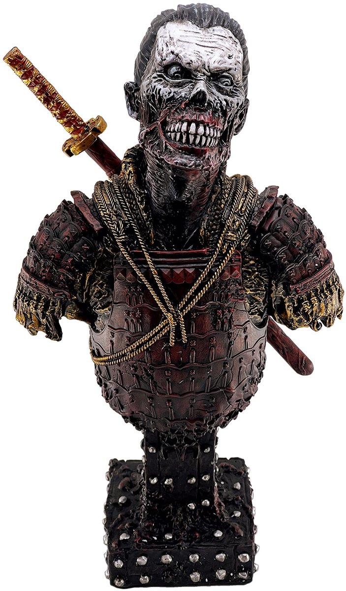 Omgoods- Beeldje Japanse Samurai Zombie - Decoratie Woonkamer - Sculptuur - Ornament - Cadeau - Realistische Stijl