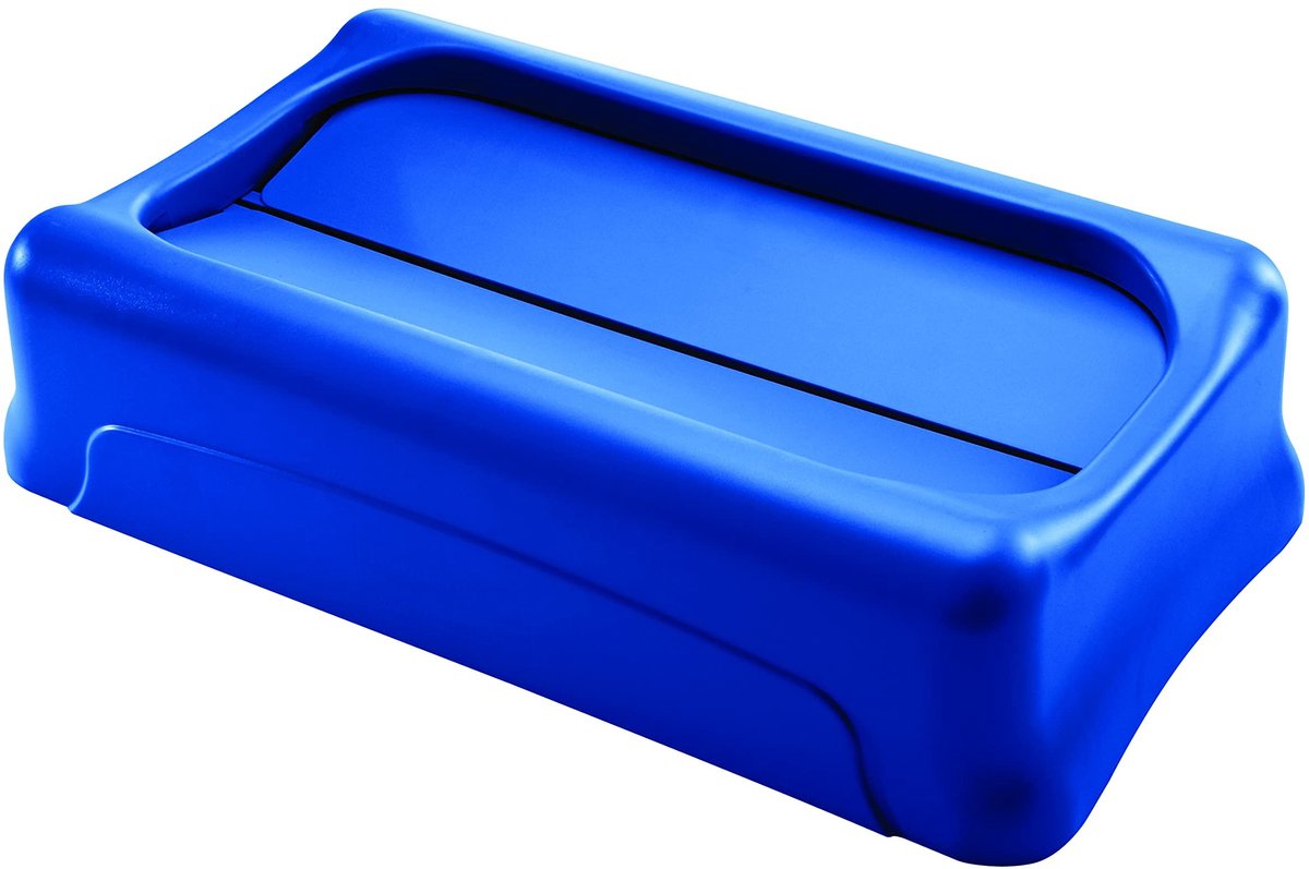Omgoods - Slim Jim Afvalbak met Swingdeksel voor Recycling, Blauw