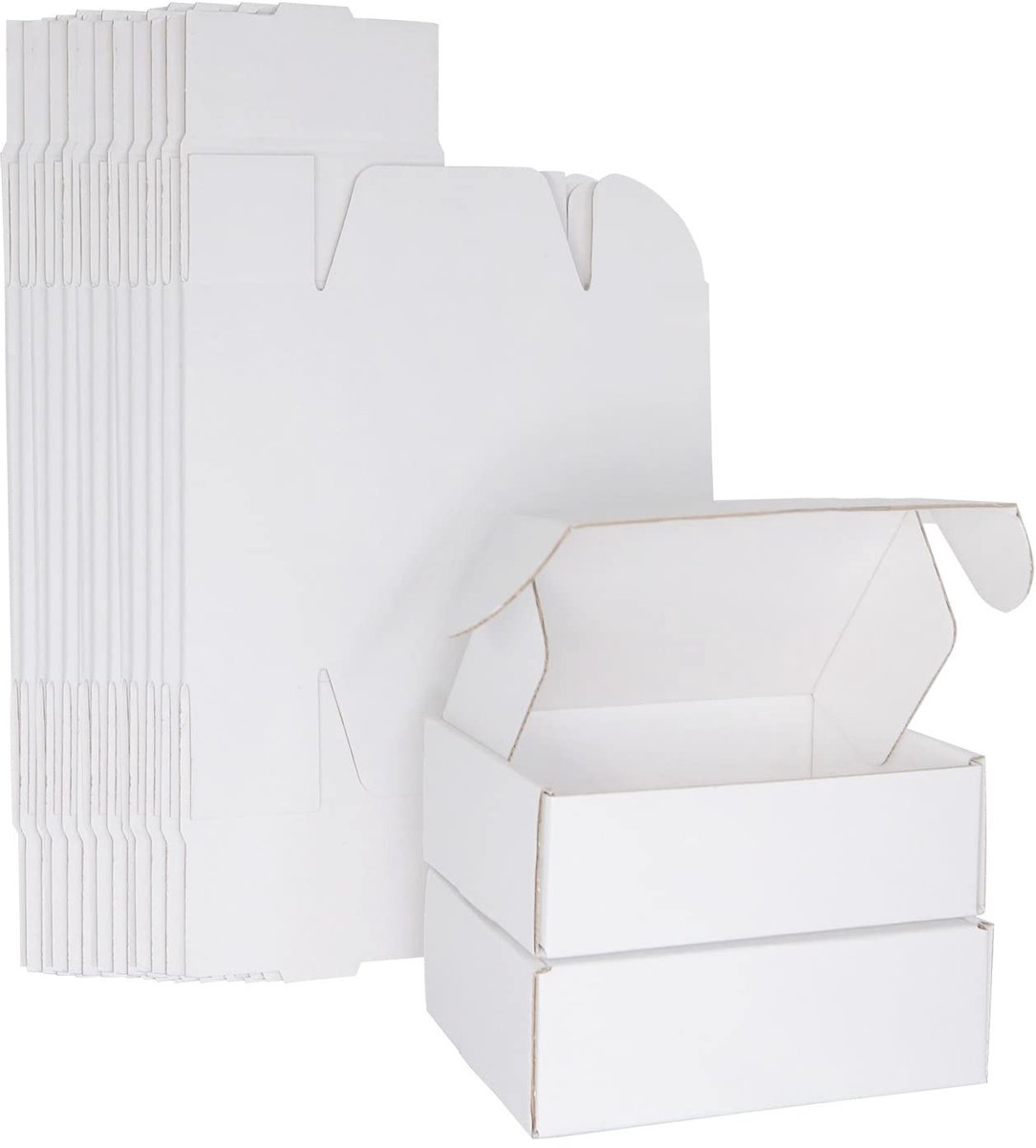 Omgoods - Set van 25 Witte Verzenddozen voor Kleine Pakketten