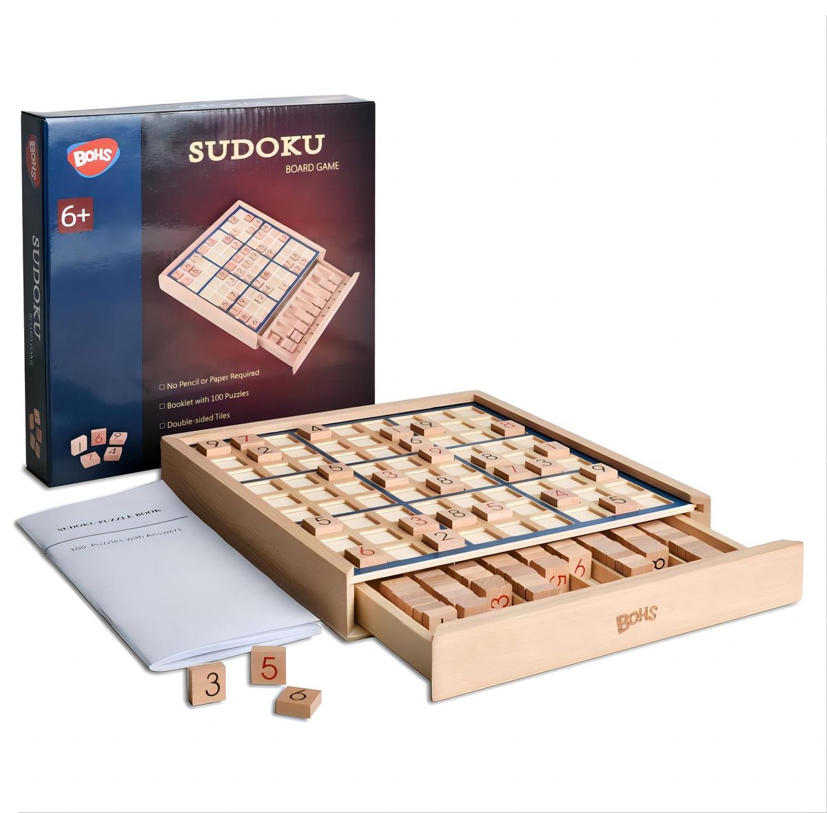 Omgoods - Houten Sudoku Bordspel met 100 Puzzels voor Breintraining