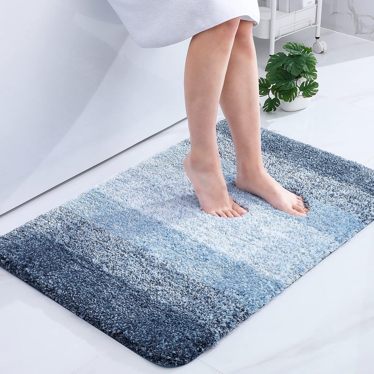 Omgoods- Badmat Antislip - Zacht Microvezel - 60 x 90 cm - Hoogpolig - Super Absorberend - Wasbaar - Douchemat