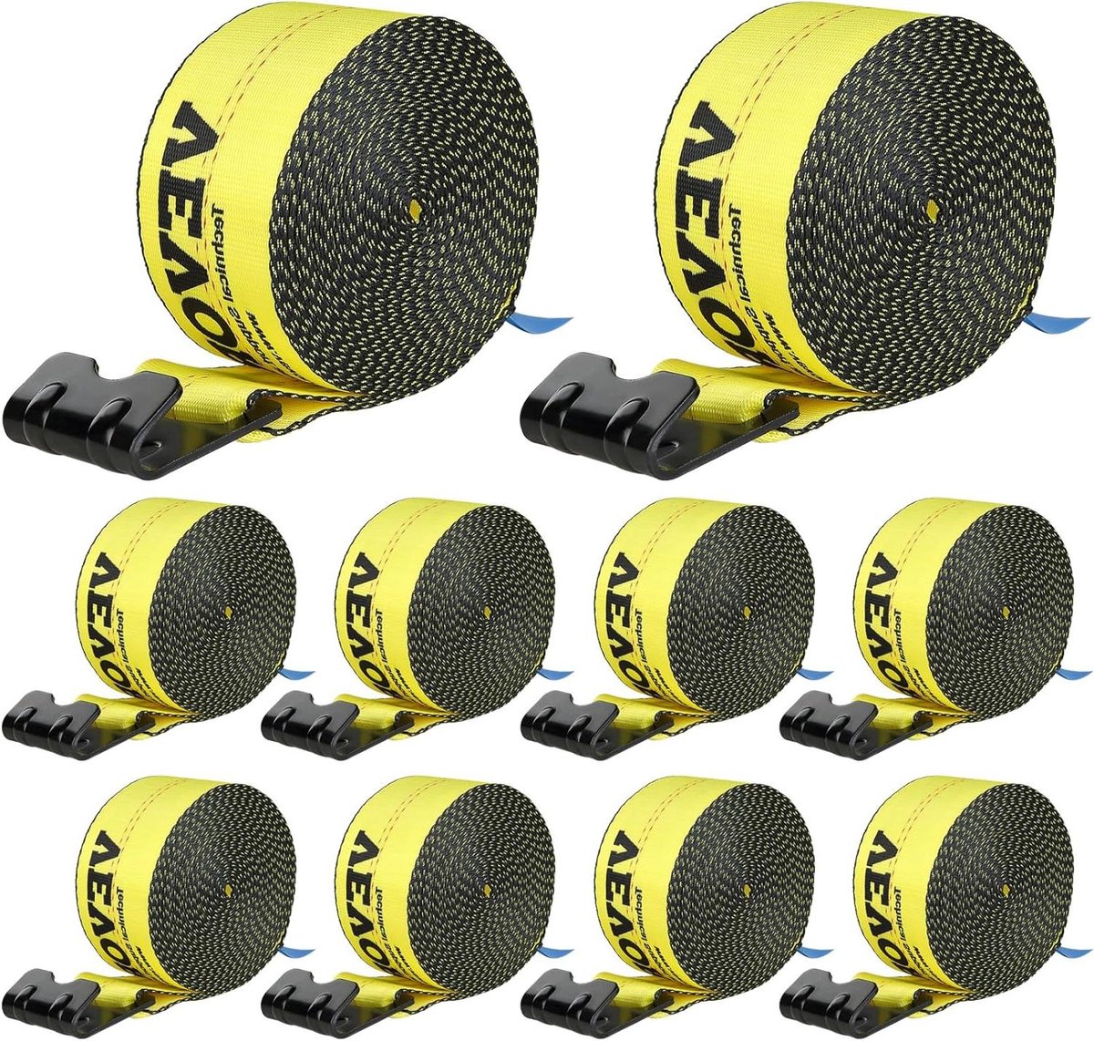 Windenriemen - Spanbanden Lieren - Vracht Zekeren - Hoge Breeksterkte - 10 cm x 91 m - Geel