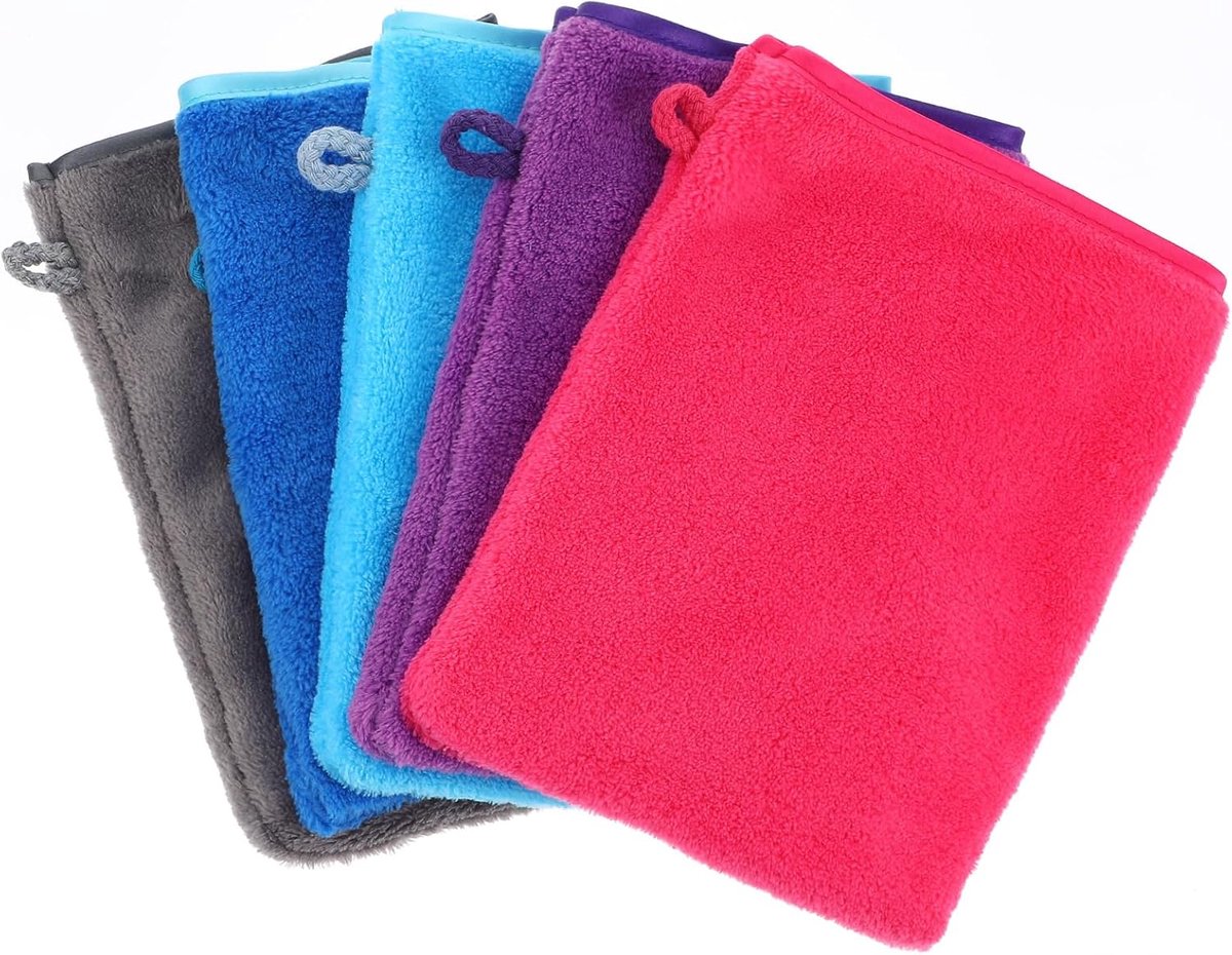 Washandjes, 20 x 15 cm gezicht washandjes lichaam van koraalfluweel, sterke wateropname washandschoen herbruikbare zachte gezichtshandschoen