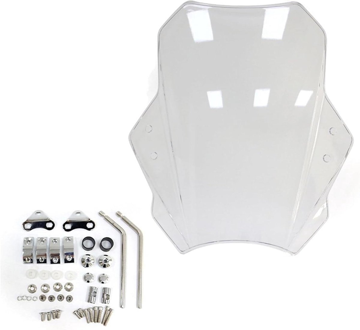 Motor Windscherm - Spoiler Luchtdeflector - Comfortabel Rijden - Universele Pasvorm - 22-28mm Stuurdiameter - Transparant