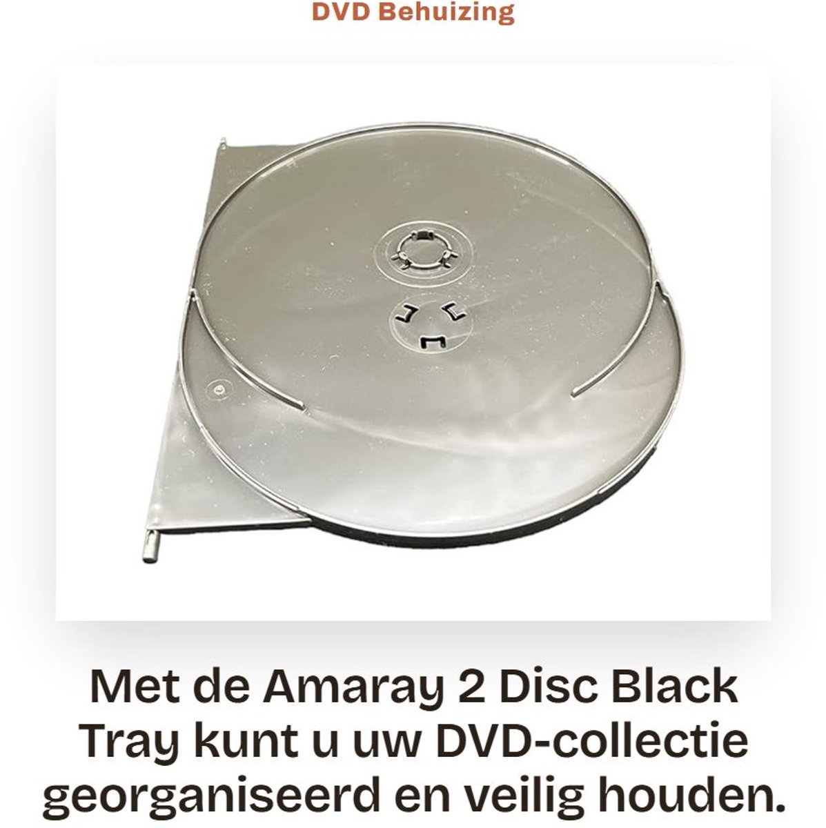 Dailygoods- Disc Tray Dubbele Lade - Amaray DVD Case - Zwart - Capaciteit 2 Disc - Beugels - Geschikt voor 3 Schijven