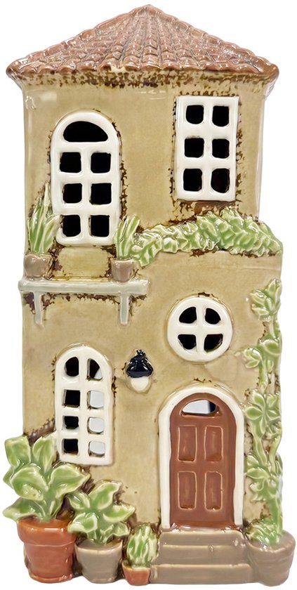 Clayre & Eef Waxinelichthouder Huis Beige Keramiek Clayre & Eef Waxinelichthouder Huis Beige Keramiek