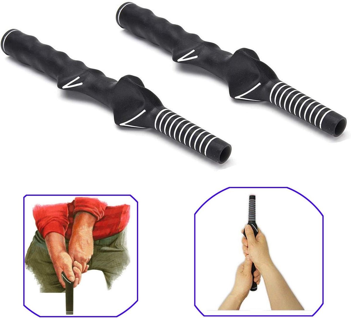 Golf Grip Swing Trainer voor Rechthandige Oefeningen - Set van 2, Verbeter Je Golftechniek en Grip