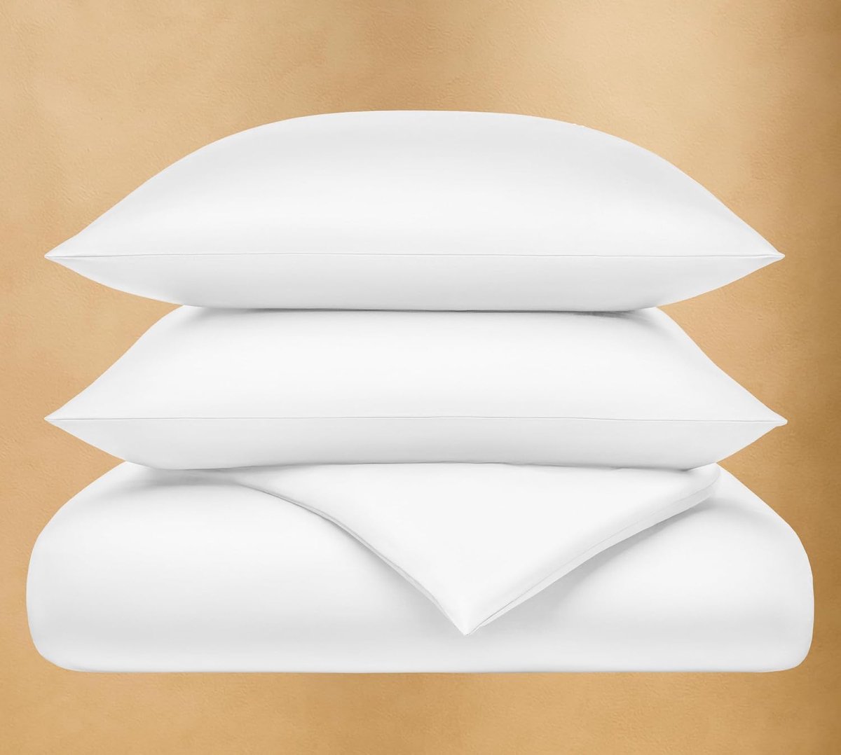 Satin Bed Linen Set 155 x 220 cm + Pillowcase 80 x 80 cm, White, 100% Organic Cotton Bed Linen, Mako Satin, 155 x 220 - ShopVlot