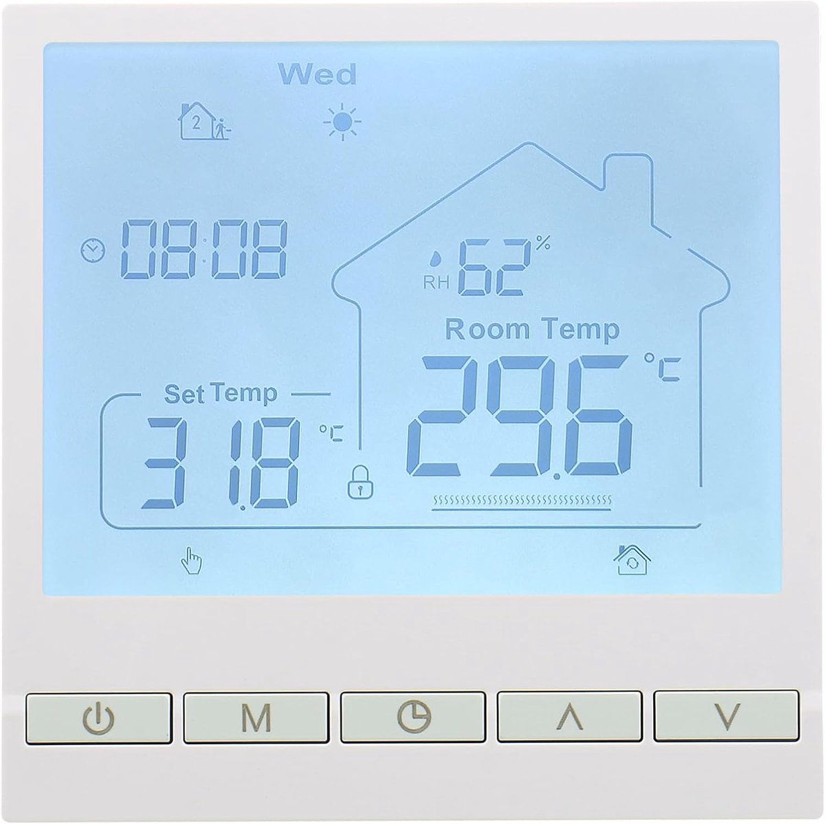 Wengart Digital Thermostat WG905, Indoor Humidity Display, Programmable Thermostat, Precise Temperature Control - ShopVlot