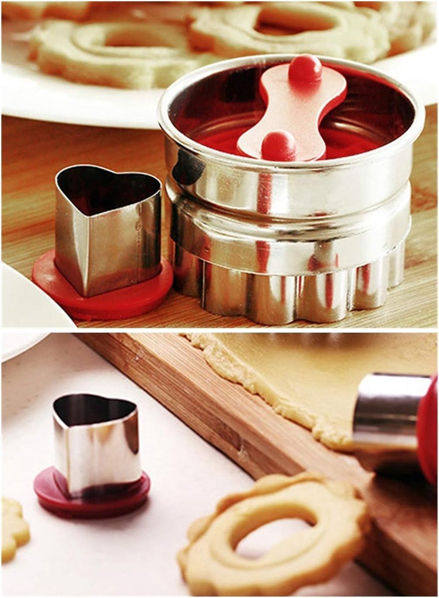 Set van 6 RVS Groente en Fruit Snijvormen voor Koekjes, Taarten en Mousse - Perfect voor Feestdagen en DIY Bakprojecten