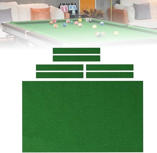 7ft/8ft/9ft Pooltafel Vilt Vervangingsset - Tafelbal Snelheidsdoek, Sport Spel Tafelkleed Voor Strips Bar Hotel Professioneel Duurzaam Pooltafelkleed UE-MAOLU(Black,9ft) — afbeelding 4