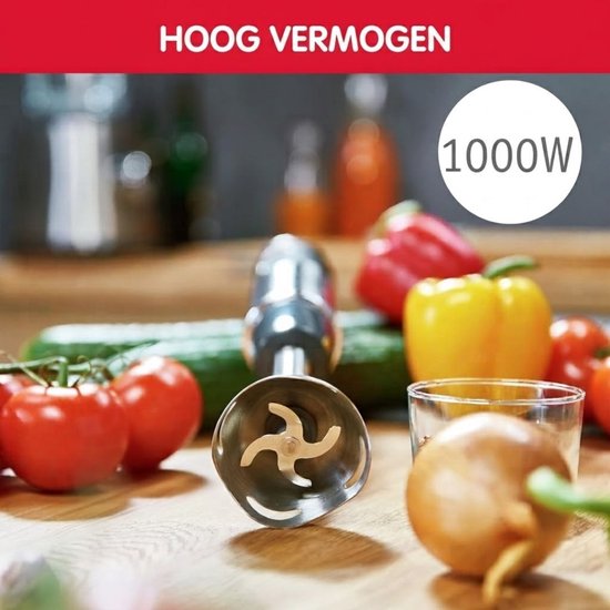 SP® Staafmixer Set - 3-in-1 Staafmixer - Met Hakmolen 500 ml en Garde - Zilver/Zwart - 7cm x 7cm x 40cm van S&P — afbeelding 4