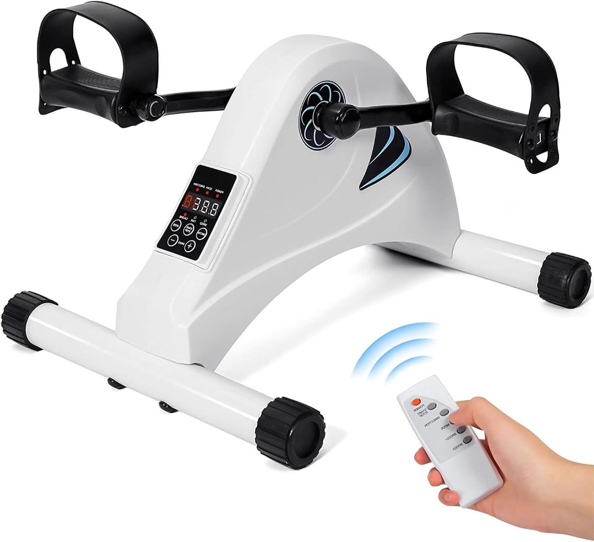Stoelfiets Elektrisch - Bewegingstrainer Arm Benen - Actief Blijven - 6 Snelheden - LCD Display - Wit