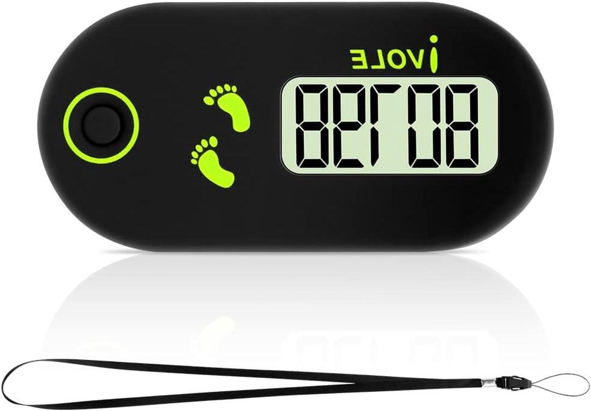 Stappenteller Clip - Digitaal Loopmeter - Fitness Doelen - 3D Sensor Nauwkeurig - 5.2 x 2.5 cm - Zwart