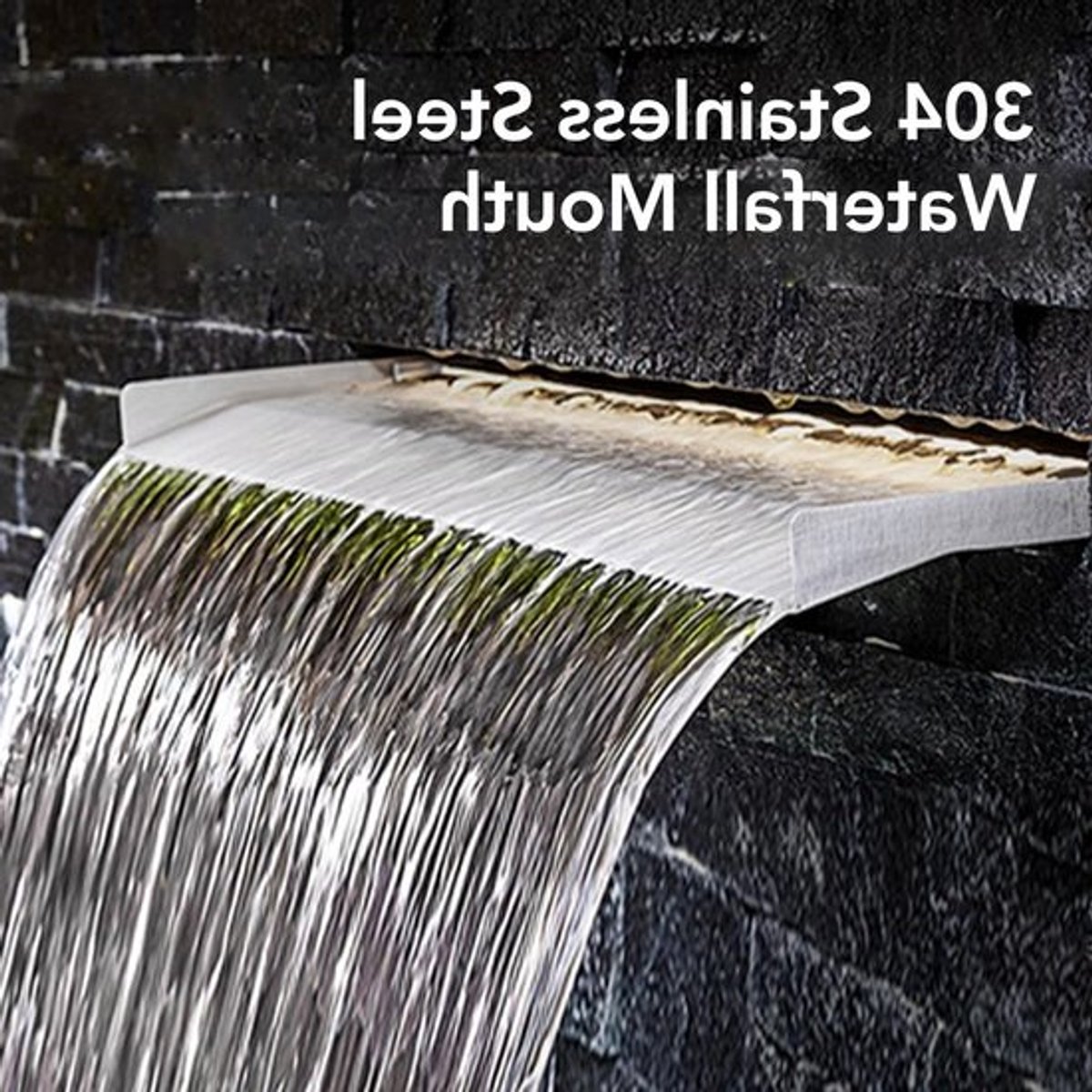 RVS Waterval voor Zwembaden, Tuinen en Spa's - Decoratieve Waterpartij met Aansluitpijp en Afvoer voor Landschapsontwerp