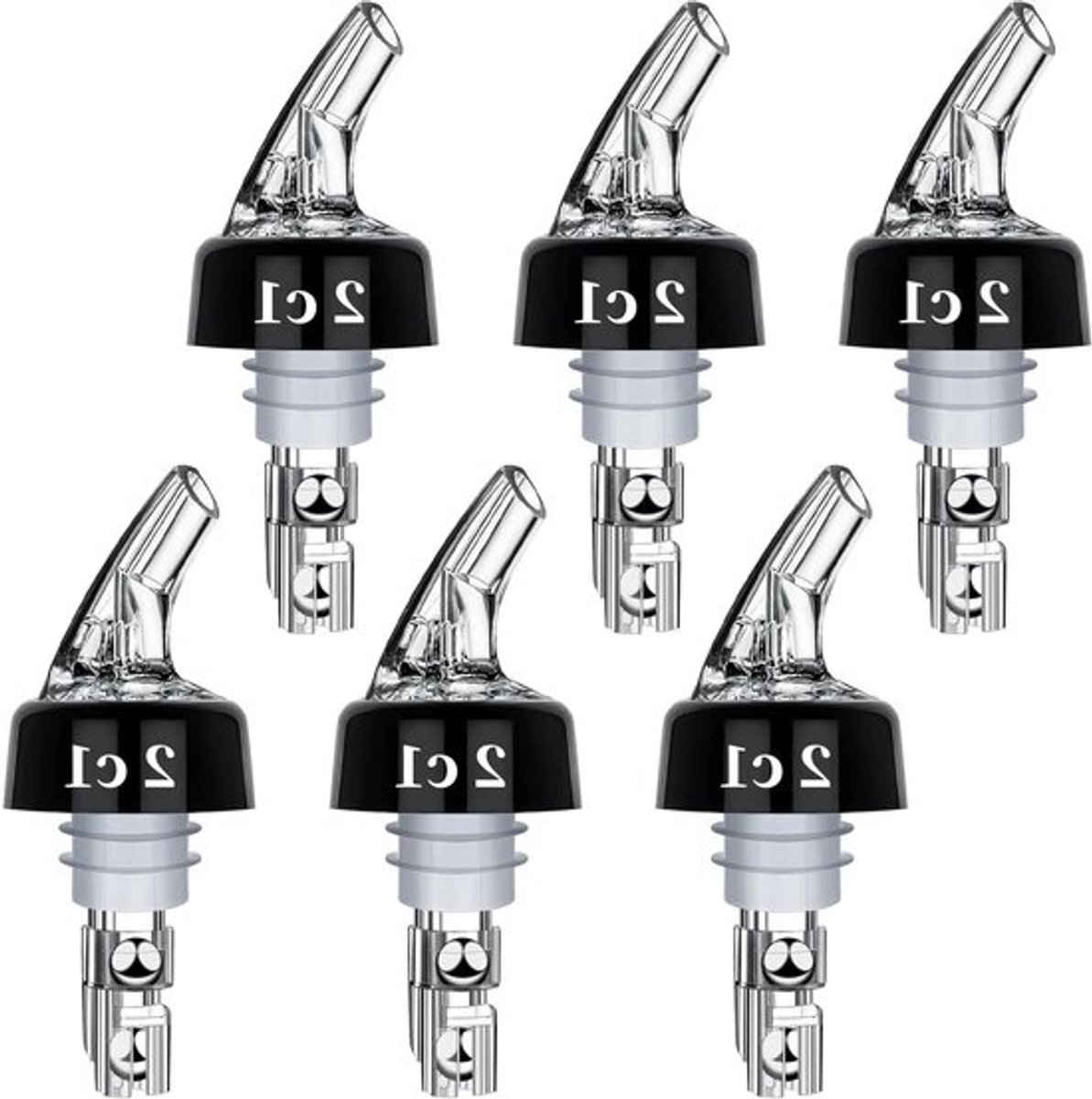 6 Stuks Spirits Gietmondjes voor Cocktails, Universele Wijn Gietmondjes voor Thuisgebruik en Feestjes, Perfect voor Drankflessen en Baraccessoires
