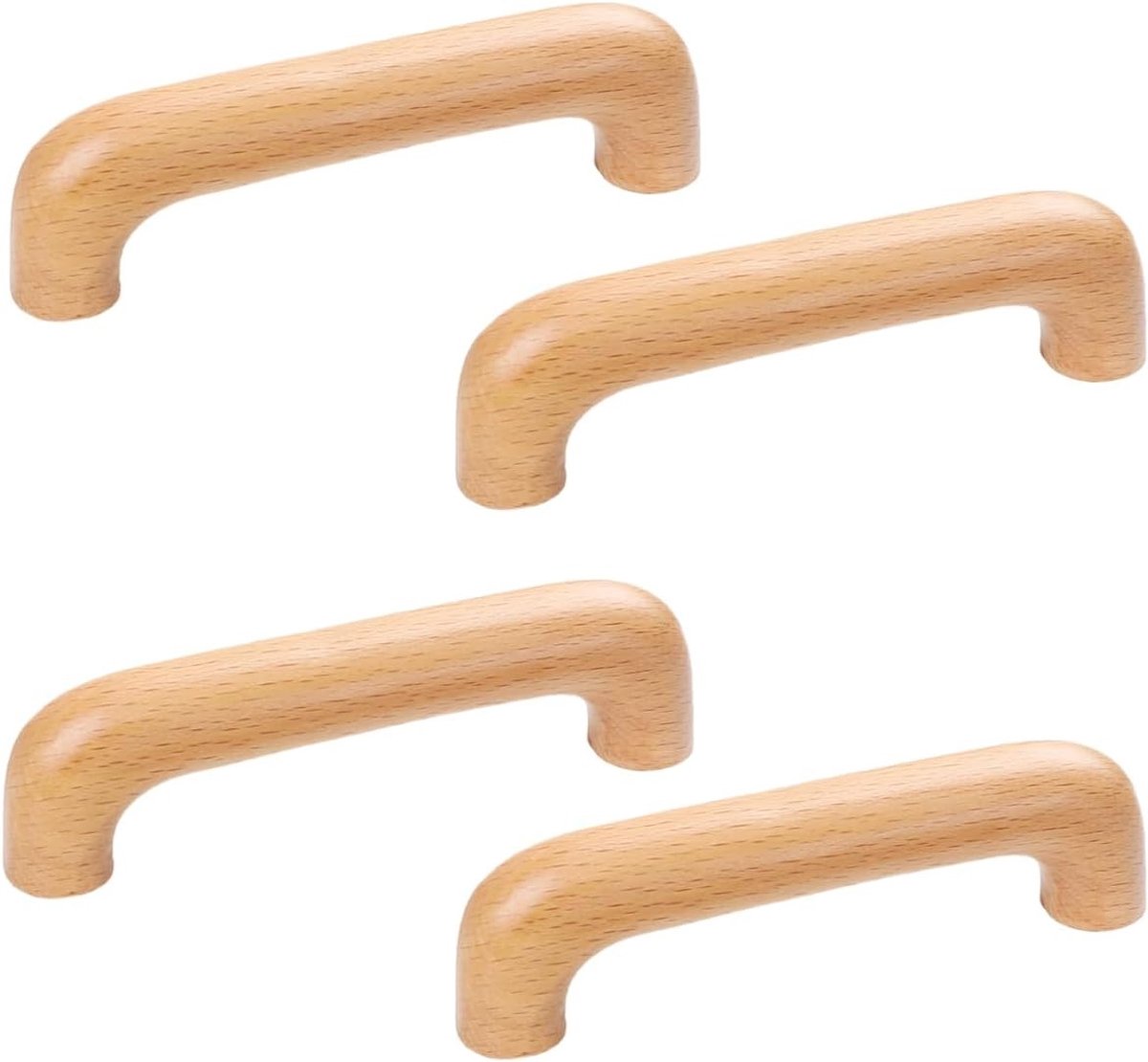 4 Stuks Houten Handgrepen voor Keuken, Meubels en Lades - Duurzame Deurgrepen voor Thuisdecoratie