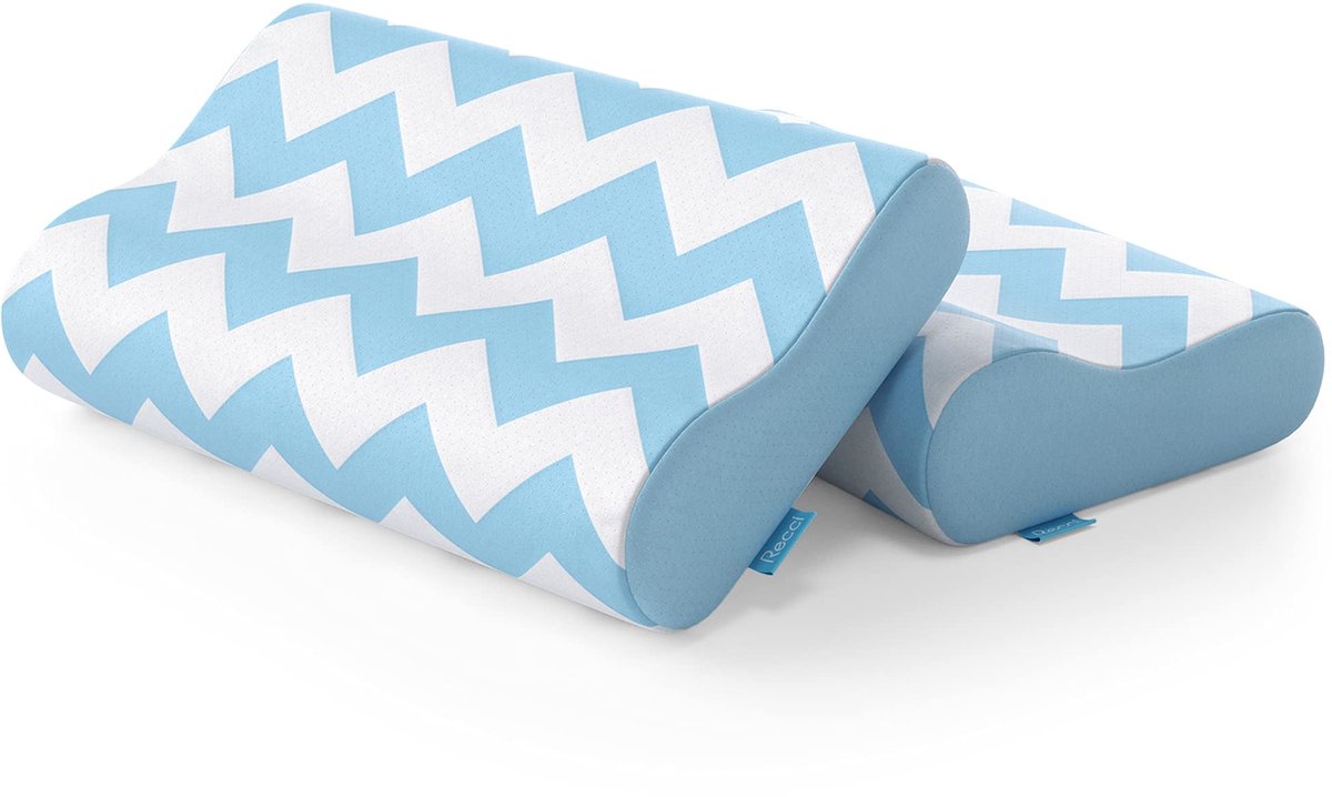 SnelShoppen - Set van 2 Traagschuim Hoofdkussens, Neksteunkussen met Bamboe Overtrek, Visco Slaapkussen voor HWS, Ergonomisch en Ondersteunend, Perfec