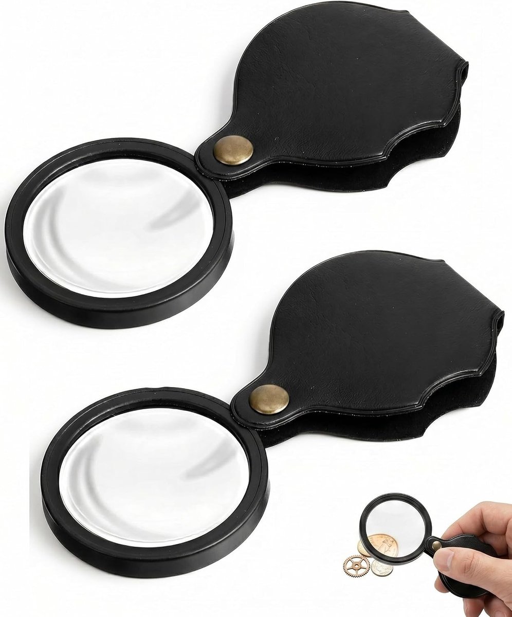 Zakloep 10x vergroting - Opvouwbaar vergrootglas met beschermhoes voor lezen, sieraden en munten, ideaal voor hobbyisten en verzamelaars